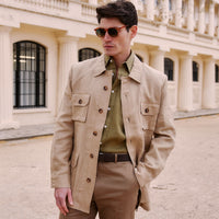 Beige Caprivi Linen Safari Jacket