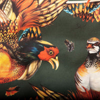 Heads or Tails Khaki Narrow Silk Scarf