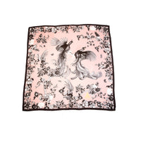 Airs & Graces Monochrome Pearl Pink Large Square Silk Scarf