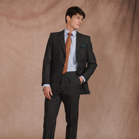 Grey 10oz Three Button Chalk Stripe Suit