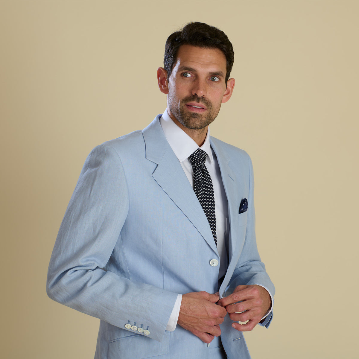 Pale Blue Banbridge Linen Jacket