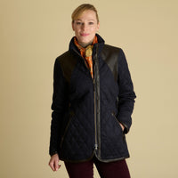 Navy Derby Quilted Field Coat
