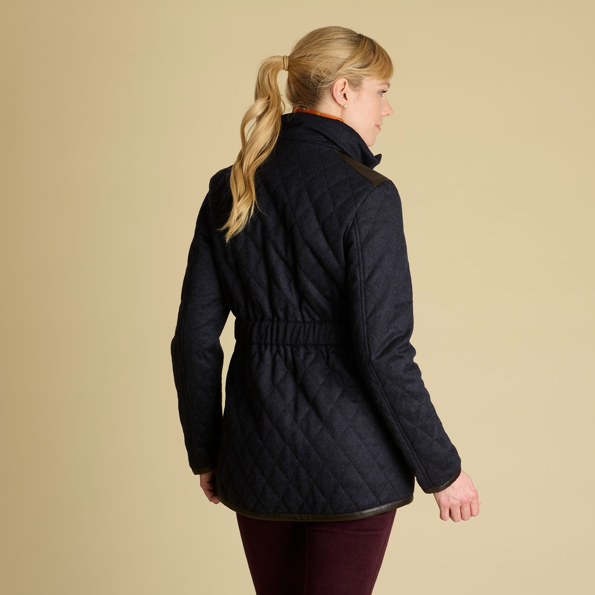 Navy Derby Quilted Field Coat
