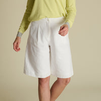 White Alexandra Linen Shorts