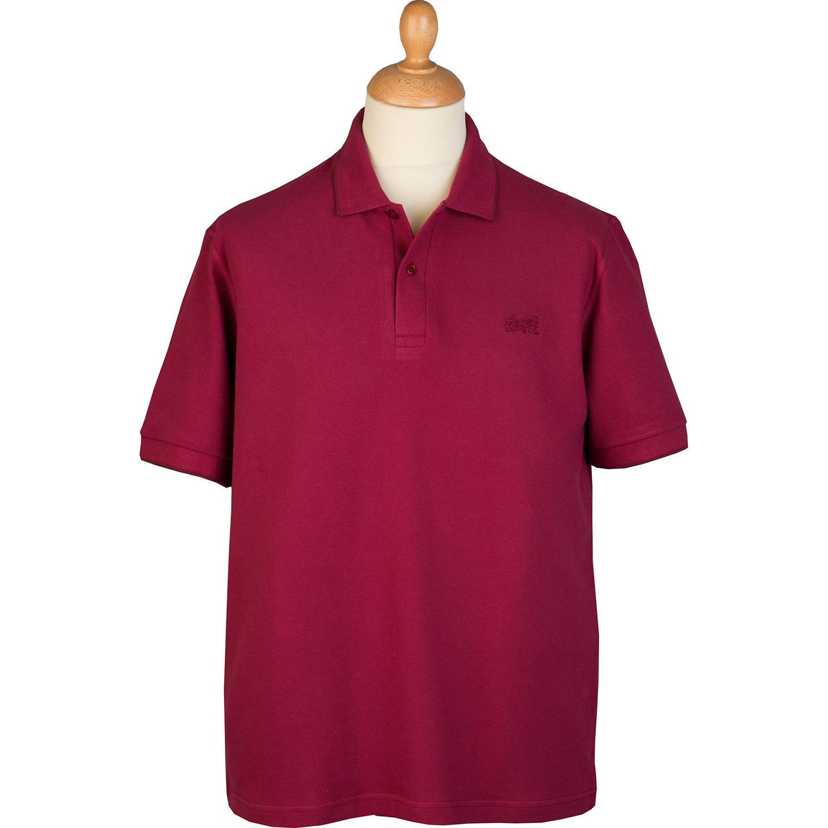 Burgundy Branscombe Pique Polo