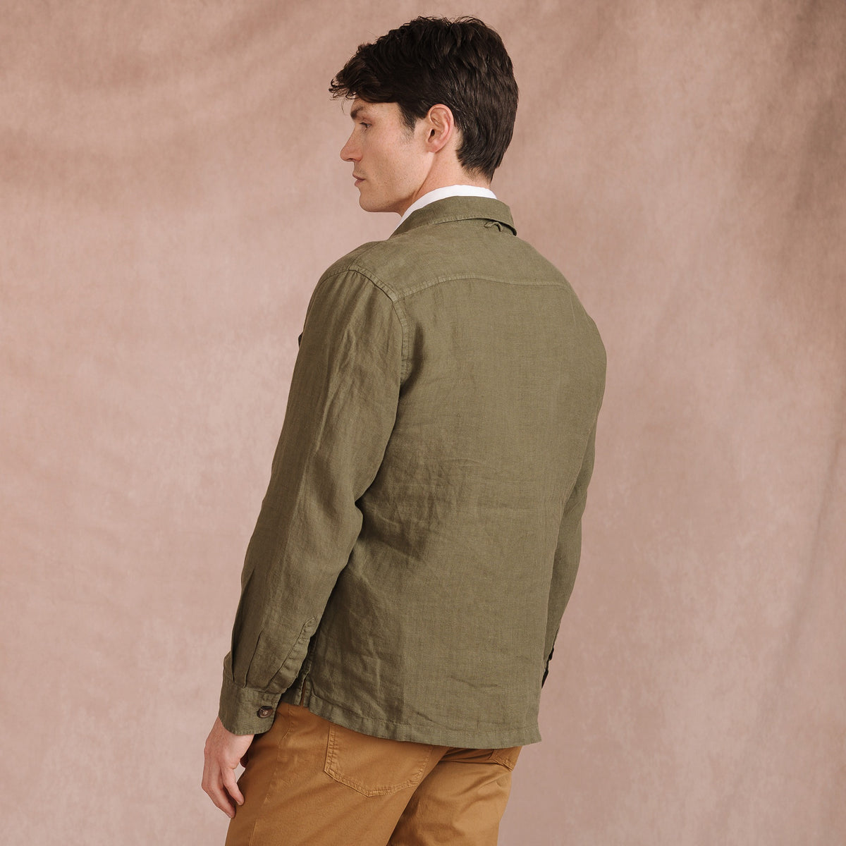 Sage Green Kruger Linen Shirt Jacket
