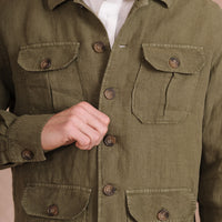 Sage Green Kruger Linen Shirt Jacket