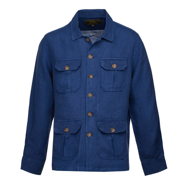 Navy Kruger Linen Shirt Jacket