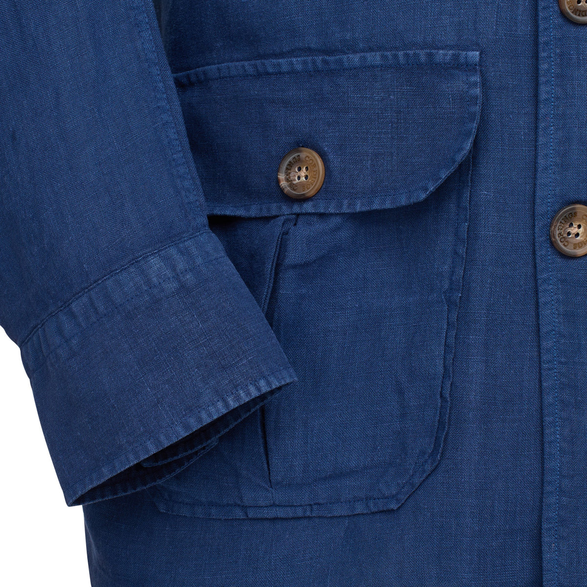 Navy Kruger Linen Shirt Jacket