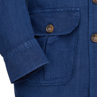 Navy Kruger Linen Shirt Jacket