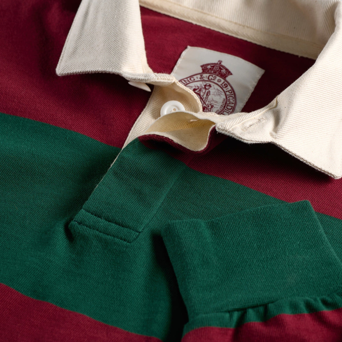 Green & Red Stripe Headingley Rugby Shirt