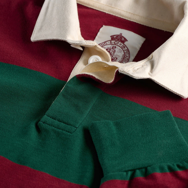Green & Red Stripe Headingley Rugby Shirt