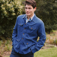 Navy Kruger Linen Shirt Jacket