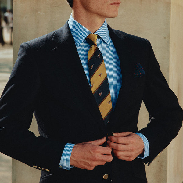 Navy Duck Club Woven Silk Tie