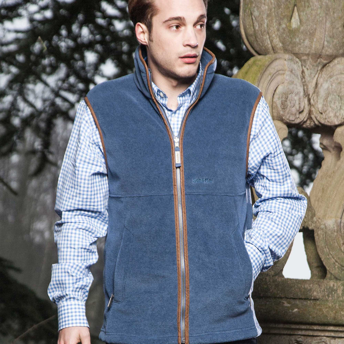 Schöffel Denim Blue Oakham Fleece Gilet