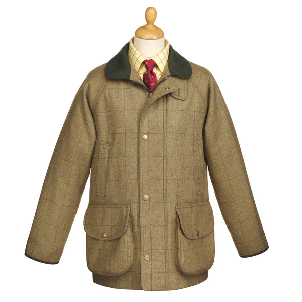 21oz Windowpane Tweed Check Field Coat
