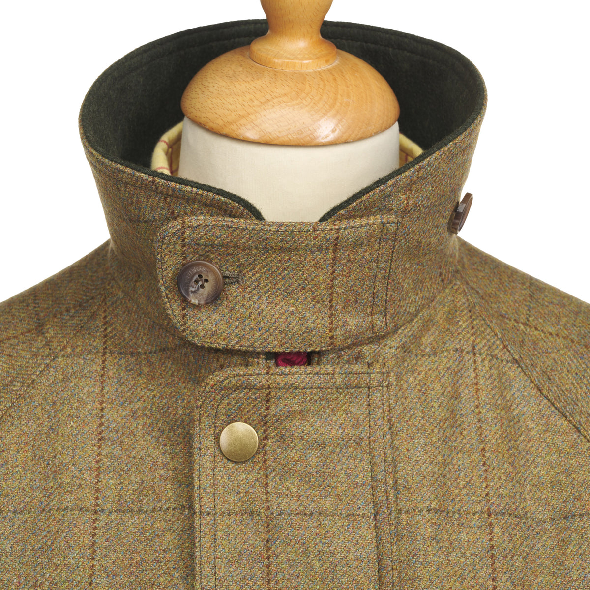 21oz Windowpane Tweed Check Field Coat