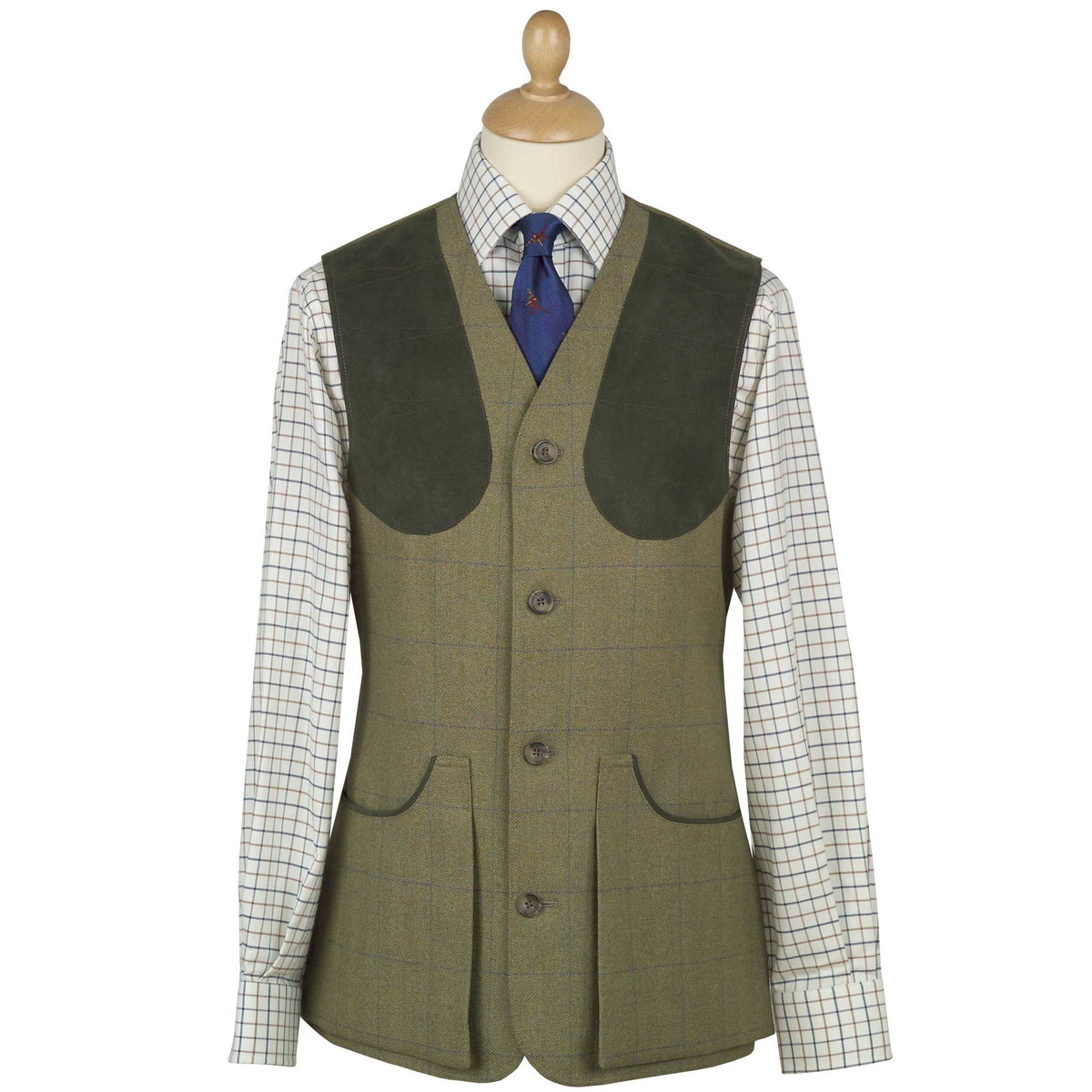House Check Tweed Shooting Waistcoat