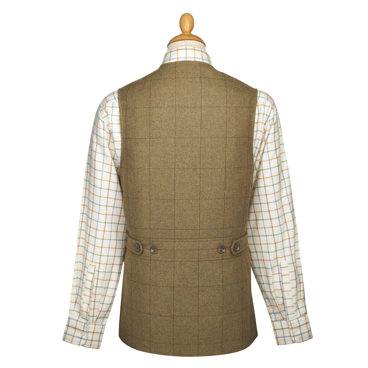 21oz Windowpane Tweed Shooting Waistcoat