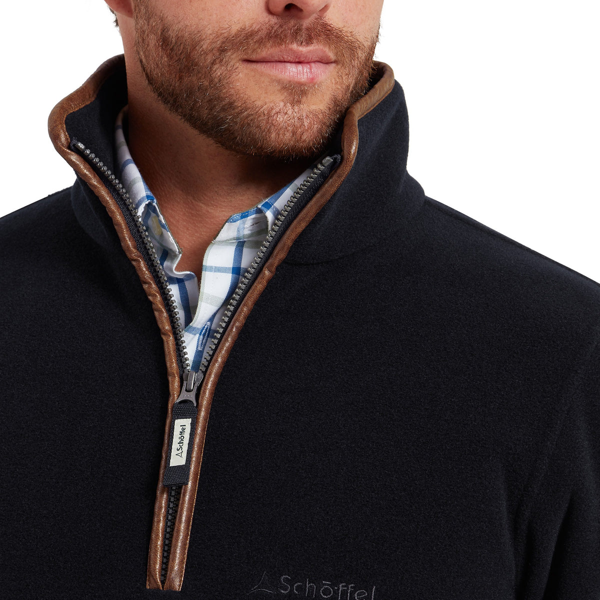 Schoffel Navy Berkeley 1/4 Zip Fleece.