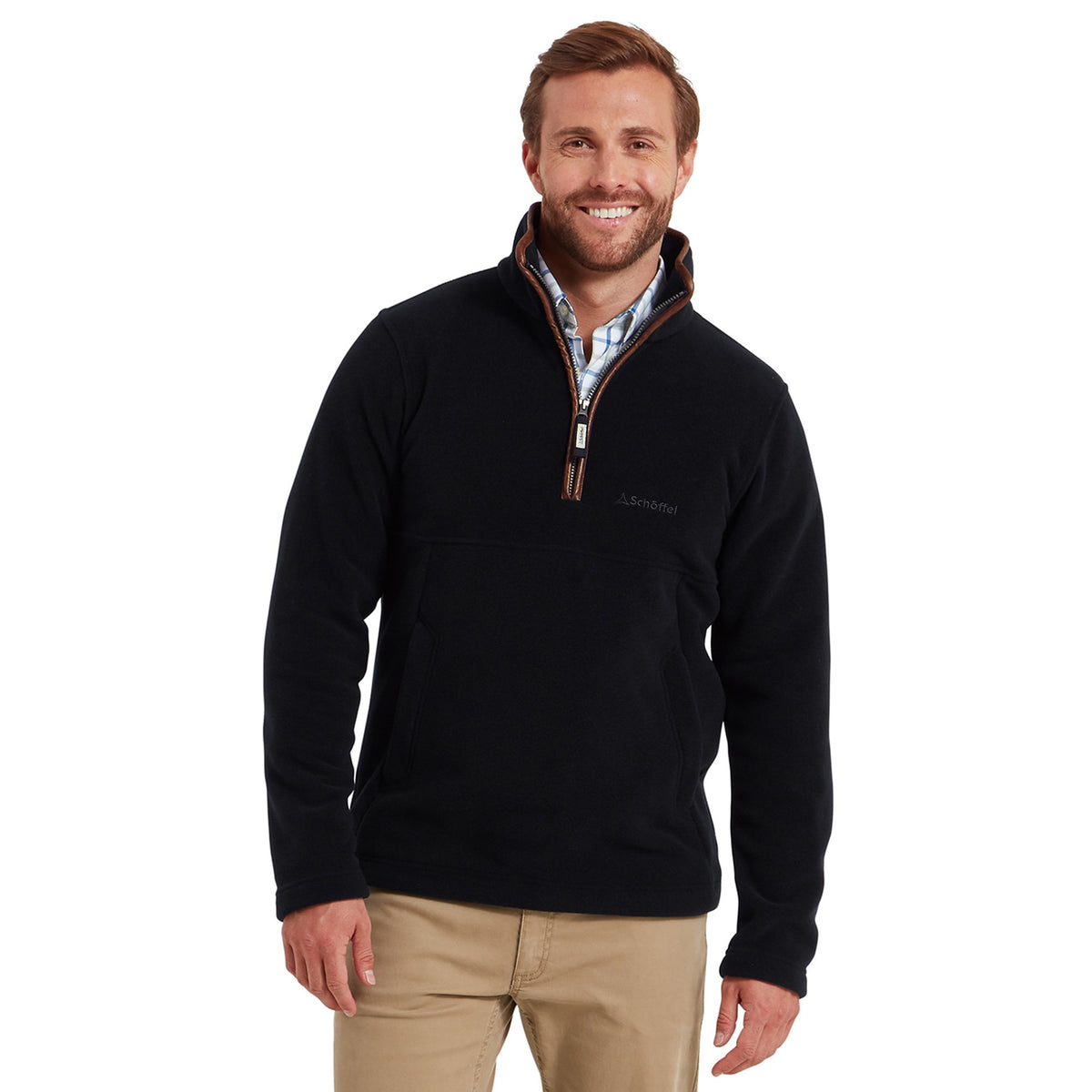 Schoffel Navy Berkeley 1/4 Zip Fleece.
