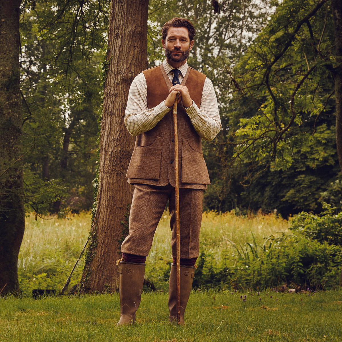 Brown Hunting Tweed Shooting Waistcoat