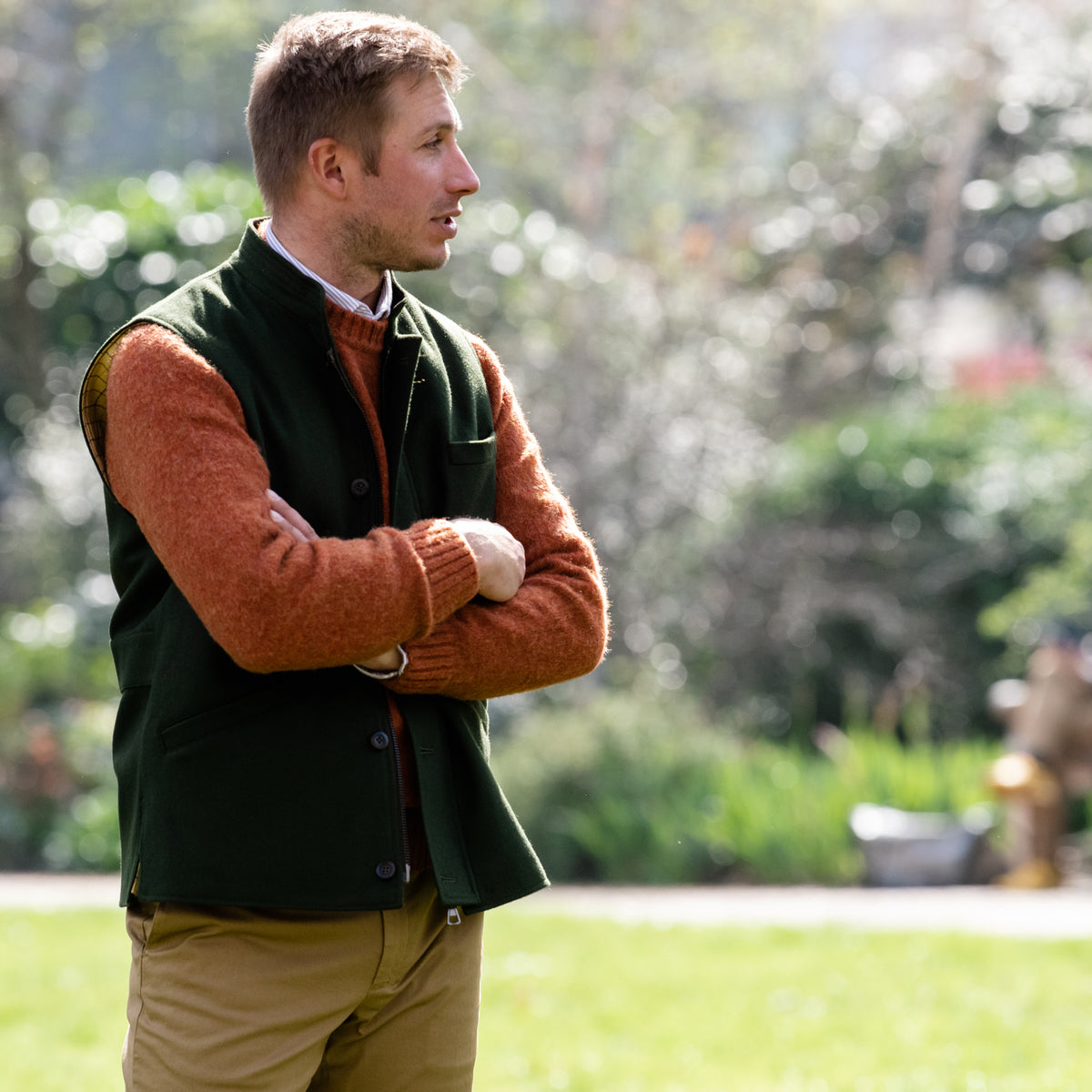 Green Exmoor Doeskin Gilet