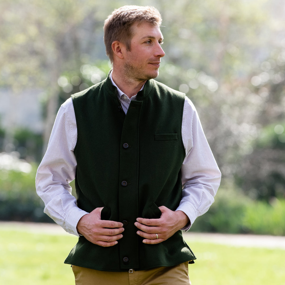 Green Exmoor Doeskin Gilet
