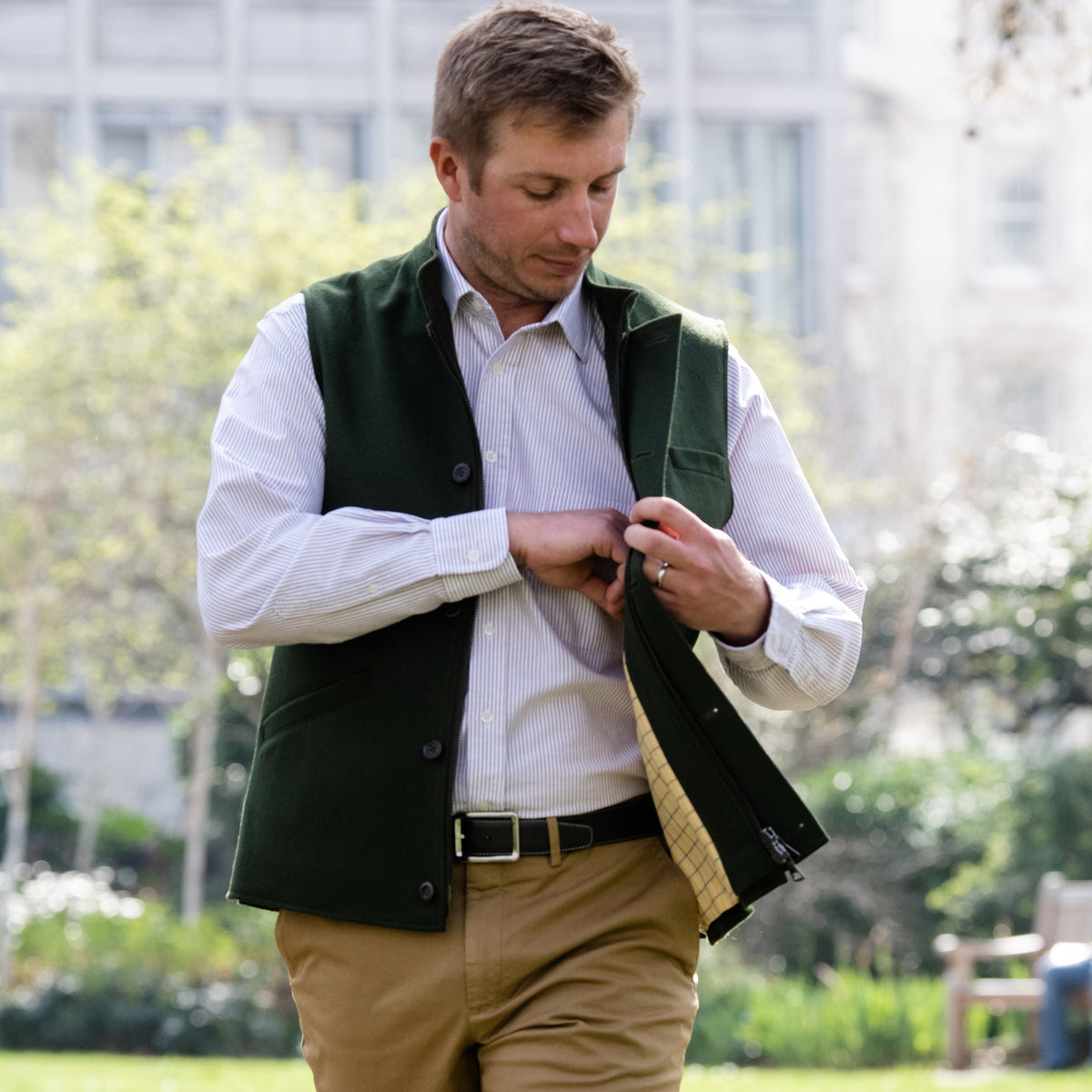 Green Exmoor Doeskin Gilet