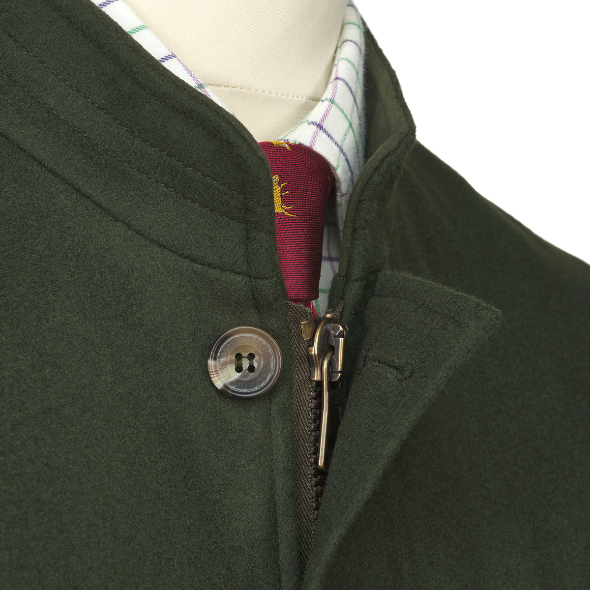 Green Red Exmoor Doeskin Gilet