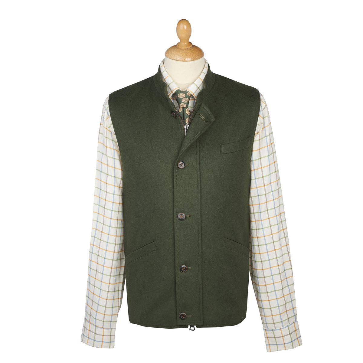 Green Exmoor Doeskin Gilet