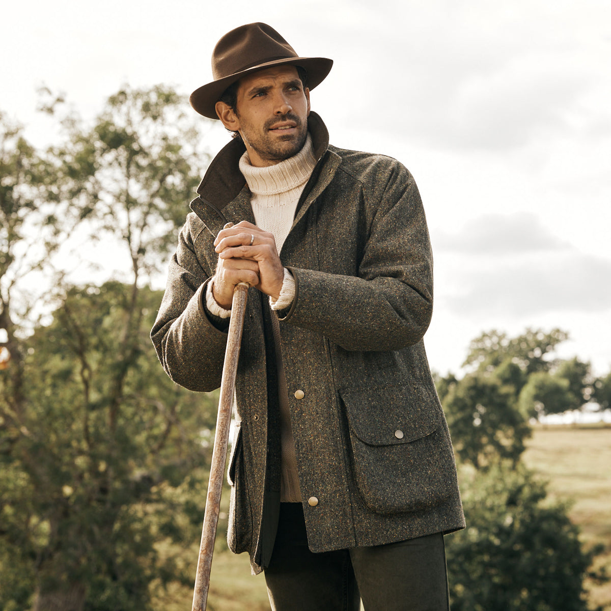 Litchfield Donegal Tweed Field Coat