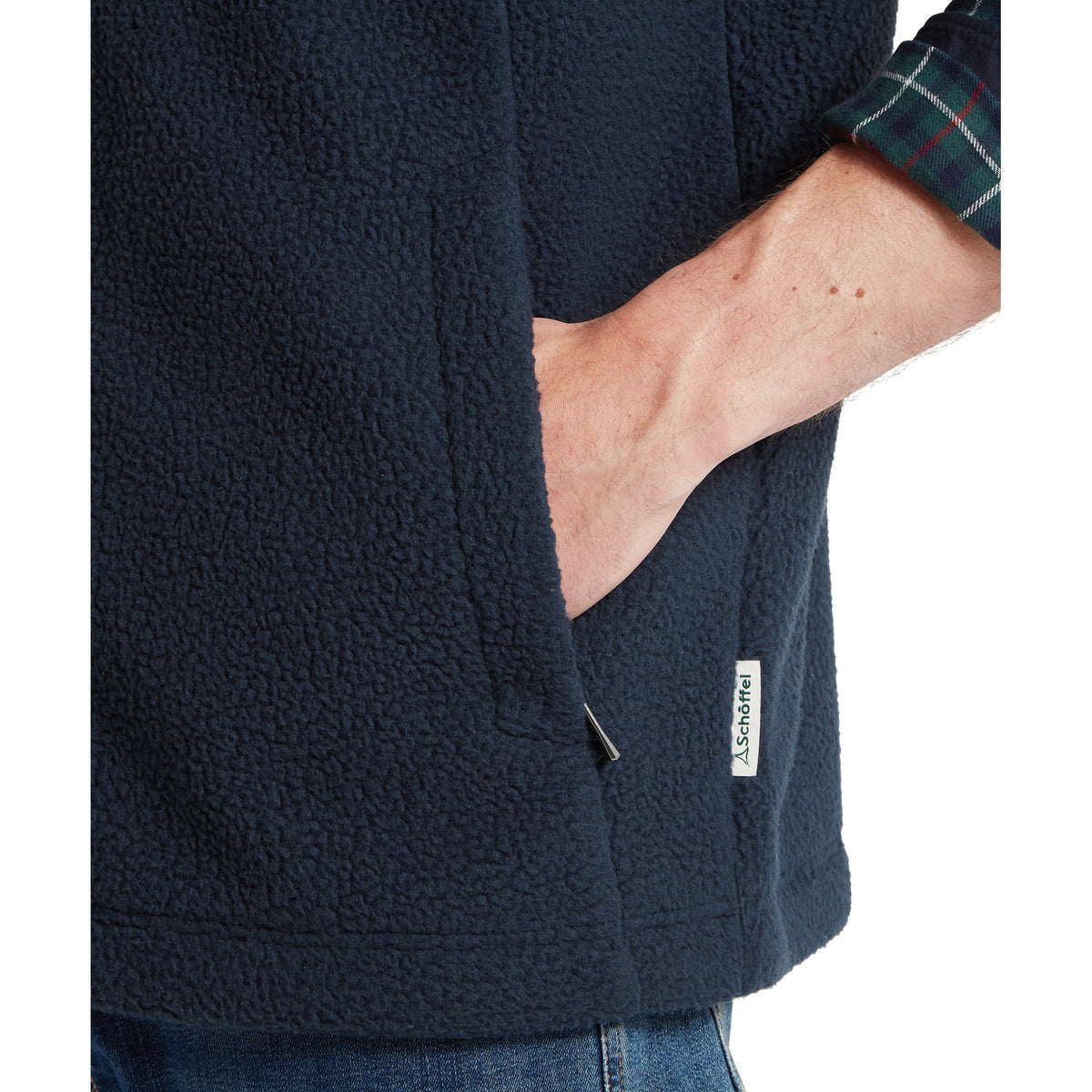 True Navy Schöffel Oakham Retro Fleece Gilet