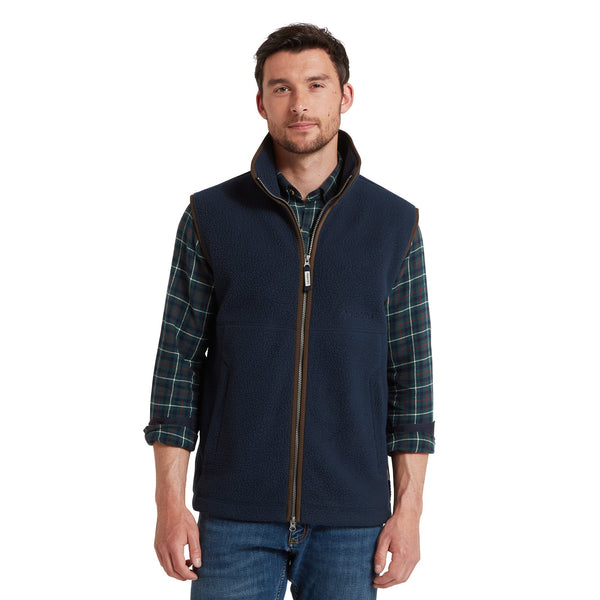 True Navy Schöffel Oakham Retro Fleece Gilet