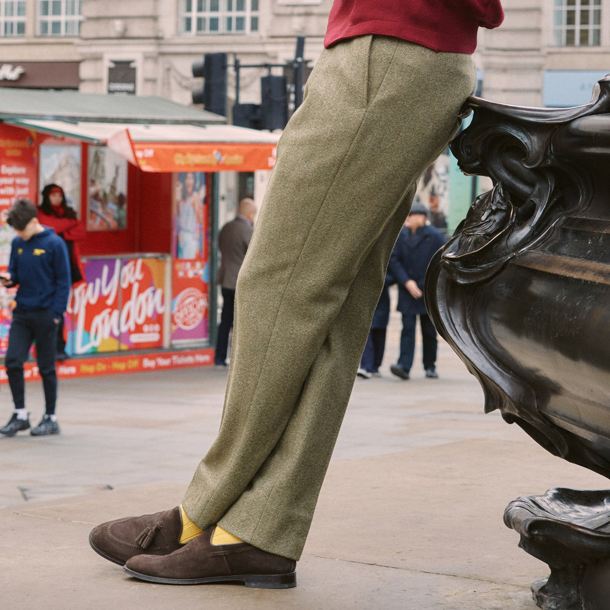 Firley Herringbone Tweed Trousers
