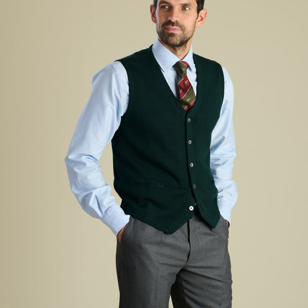 Bottle Green Merino Waistcoat