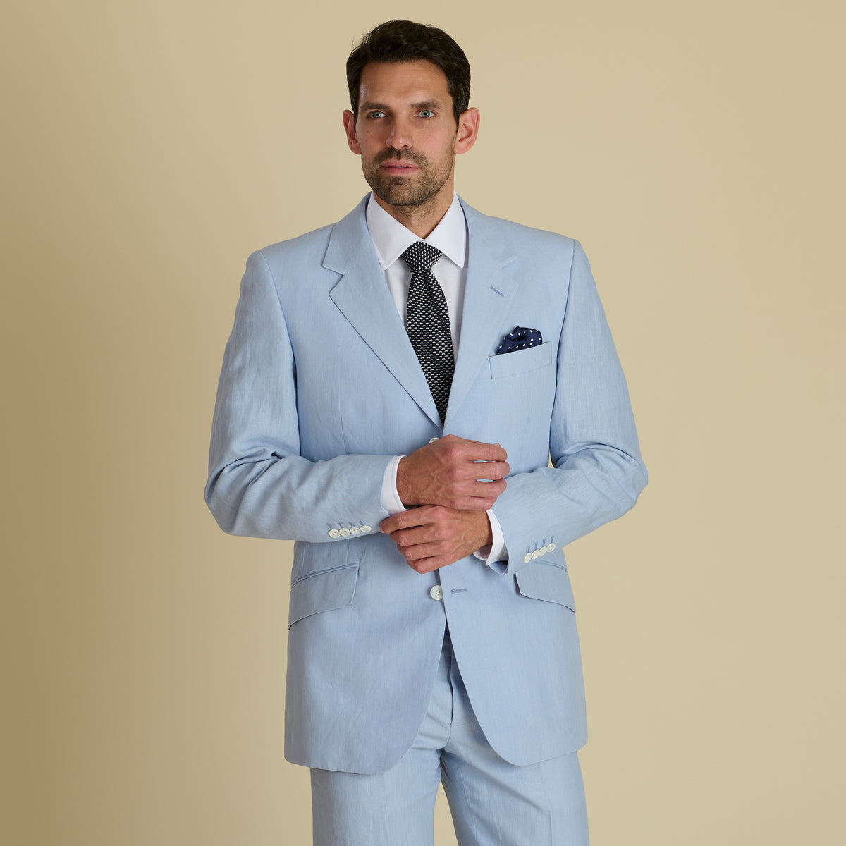 Pale Blue Banbridge Linen Jacket