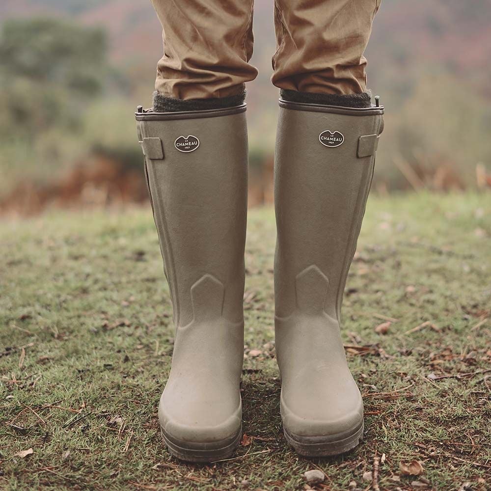 Le Chameau Mens Chasseur Leather Lined Boots