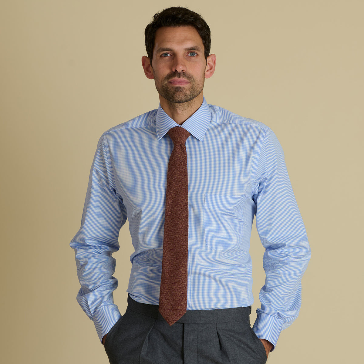 Sky Blue Holt Gingham Poplin Shirt
