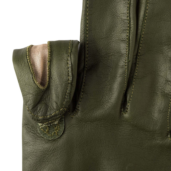 Green Leather Shooting Gloves (Left Handed)
