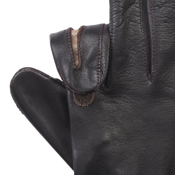 Dark Brown Leather Shooting Gloves (Left Handed)
