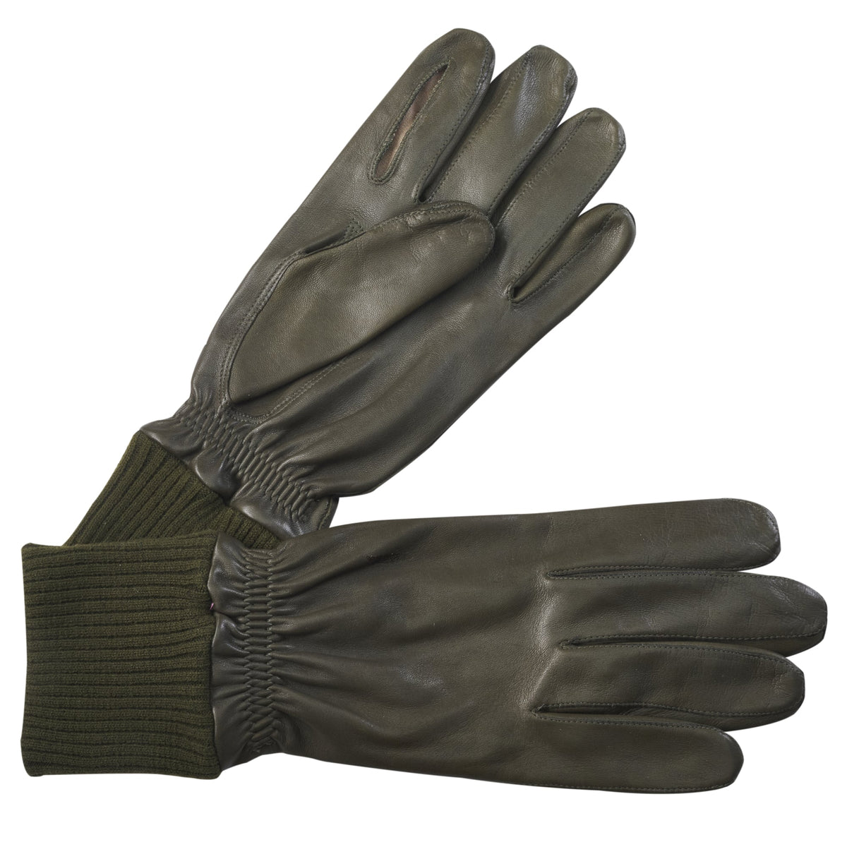 Olive Green Leather Shooting Gloves (Left Handed)