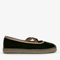Penelope Chilvers Khaki Chico Velvet Espadrilles