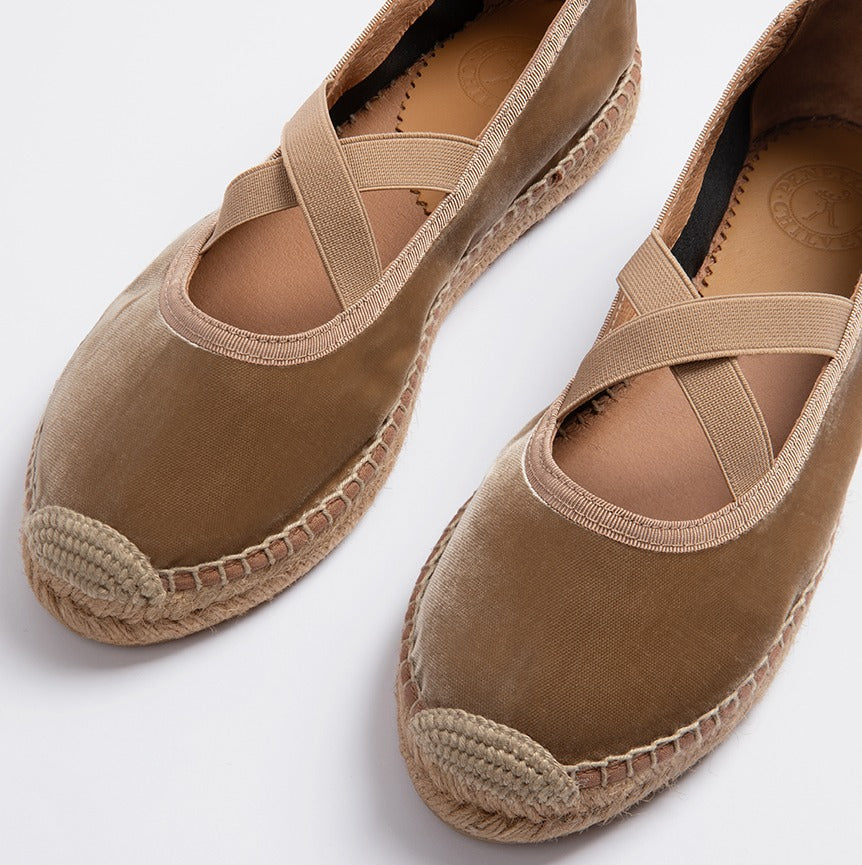Penelope Chilvers Honey Chico Velvet Espadrilles