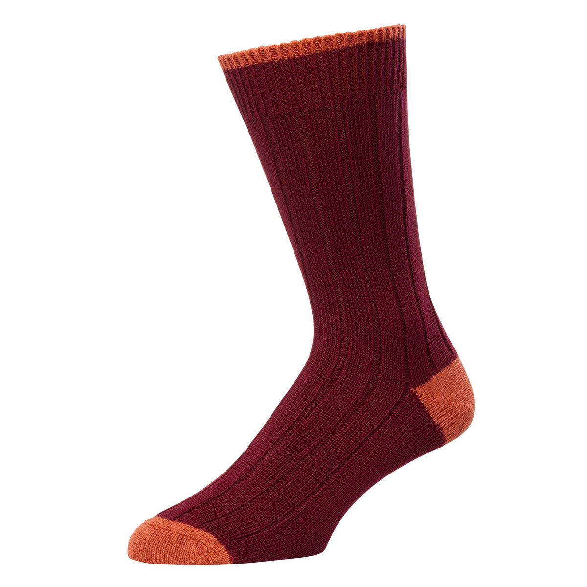 Wine Orange Cotton Heel & Toe Socks