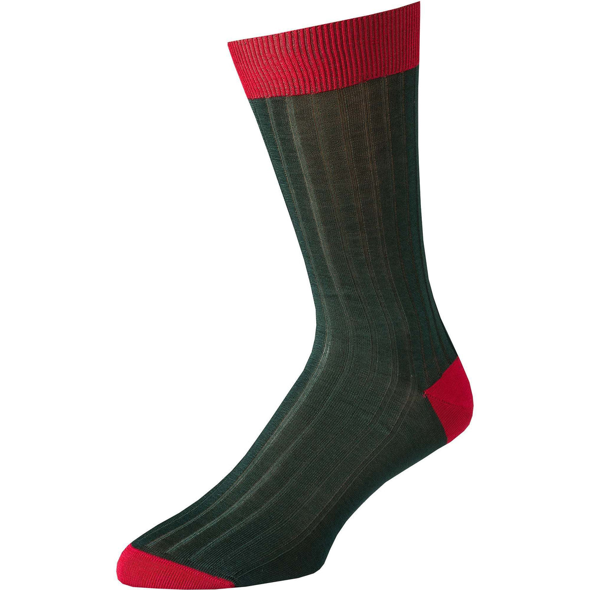 Bottle Green Cotton Lisle Kew Sock