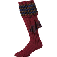 Wine Angus Bobble Top Shooting Stocking With Garter