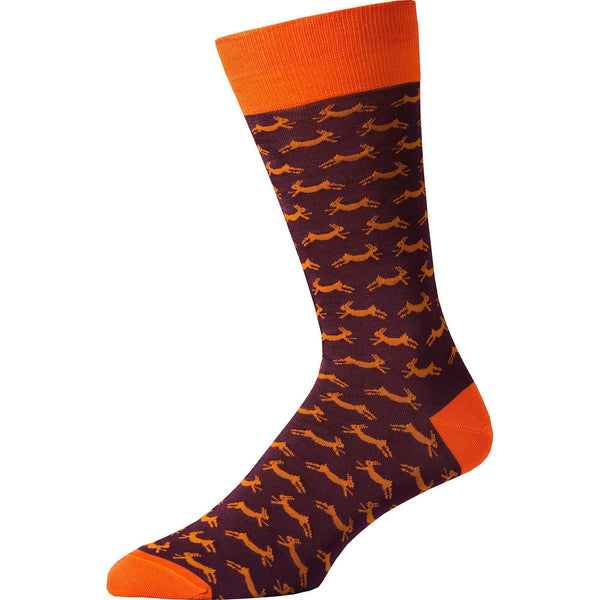 Bordeaux Hare Heel and Toe Sock