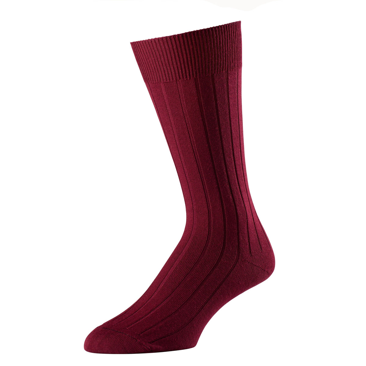 Burgundy Mid Calf Pennine Merino Wool Sock