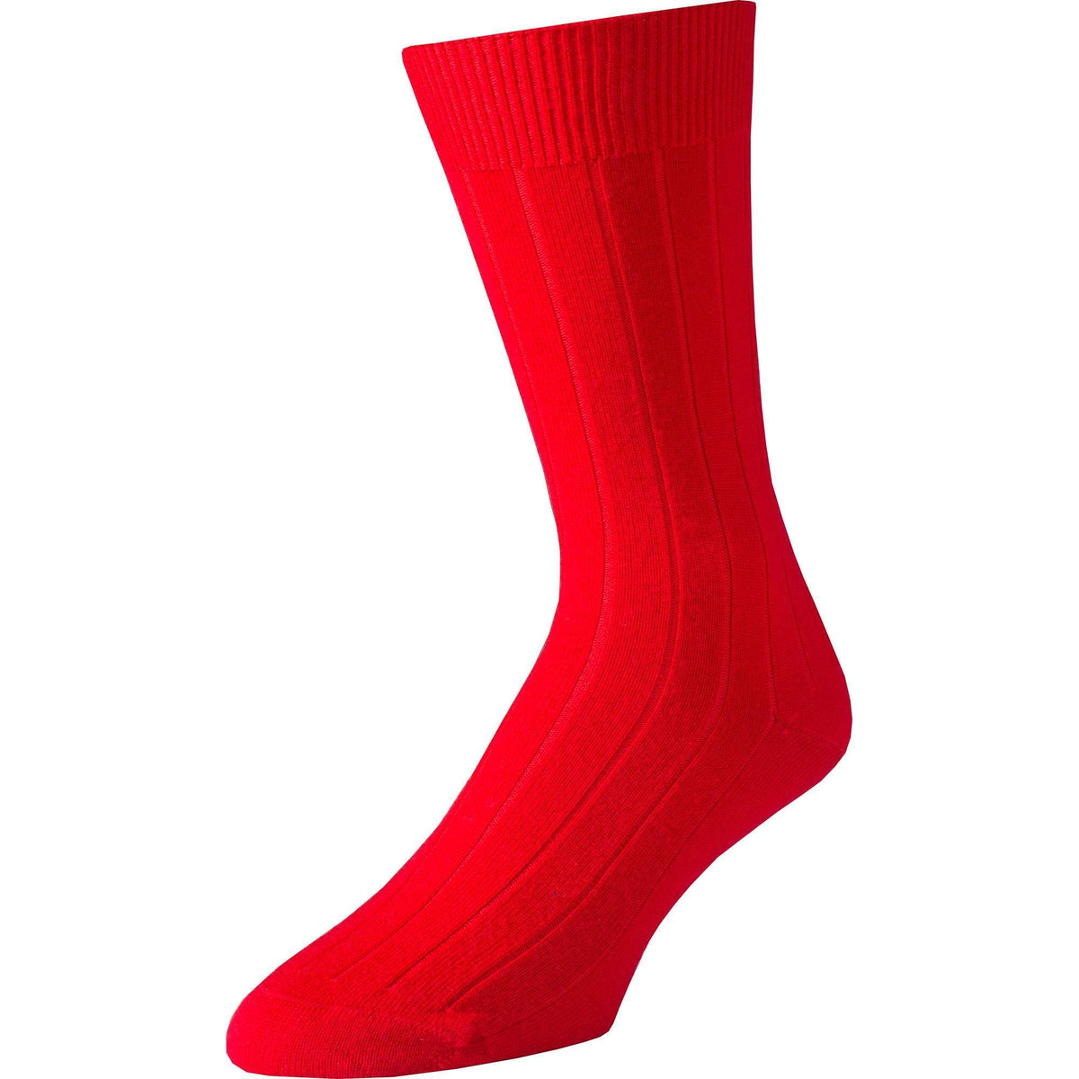 Red Mid Calf Pennine Merino Wool Sock